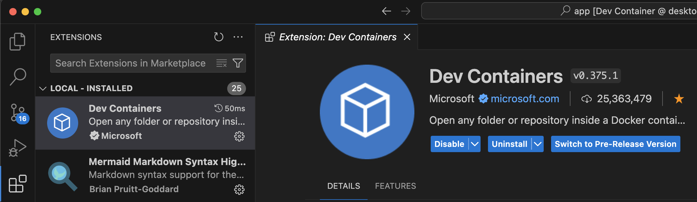 Dev Containers Extension