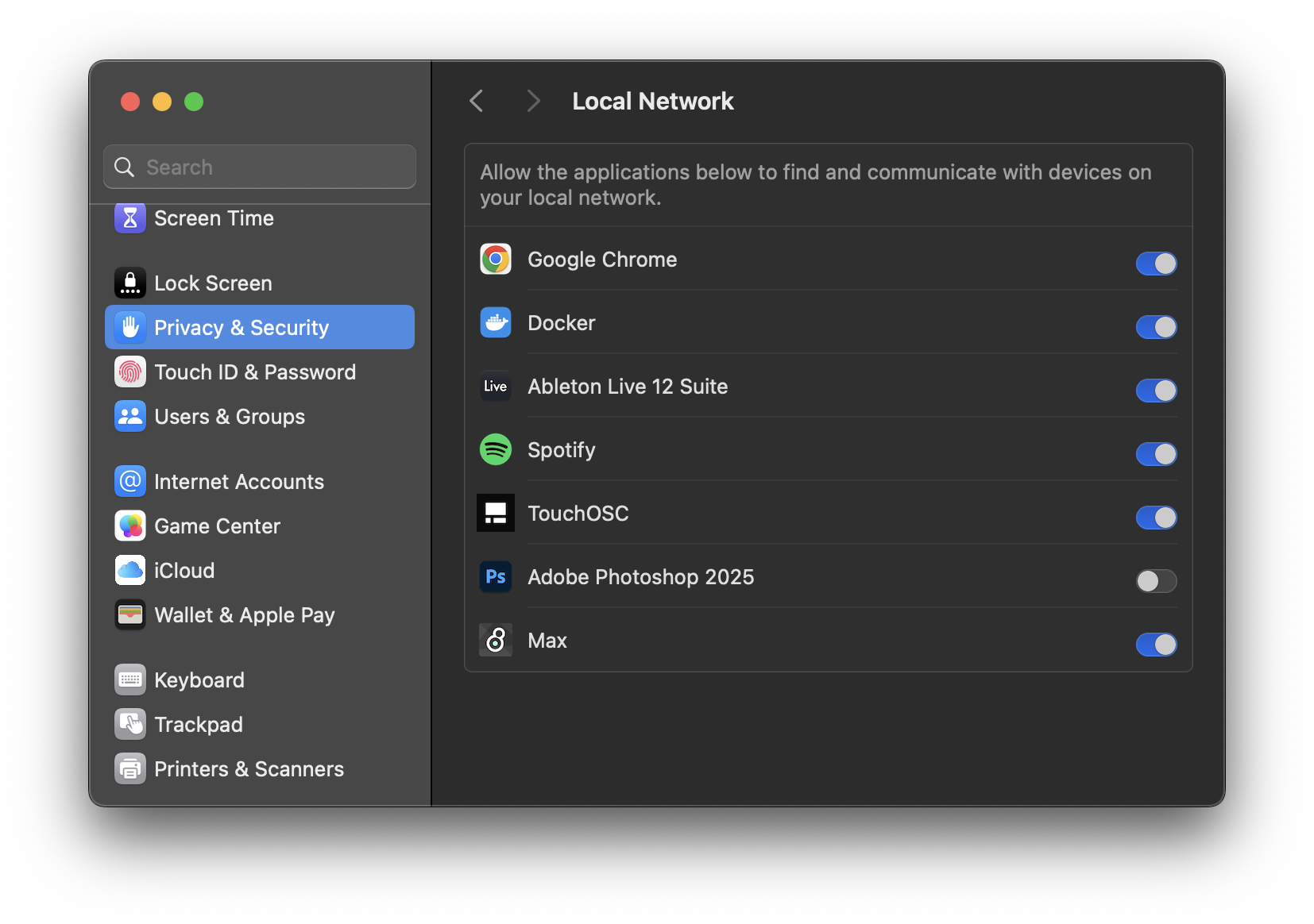 Mac Local Network Settings