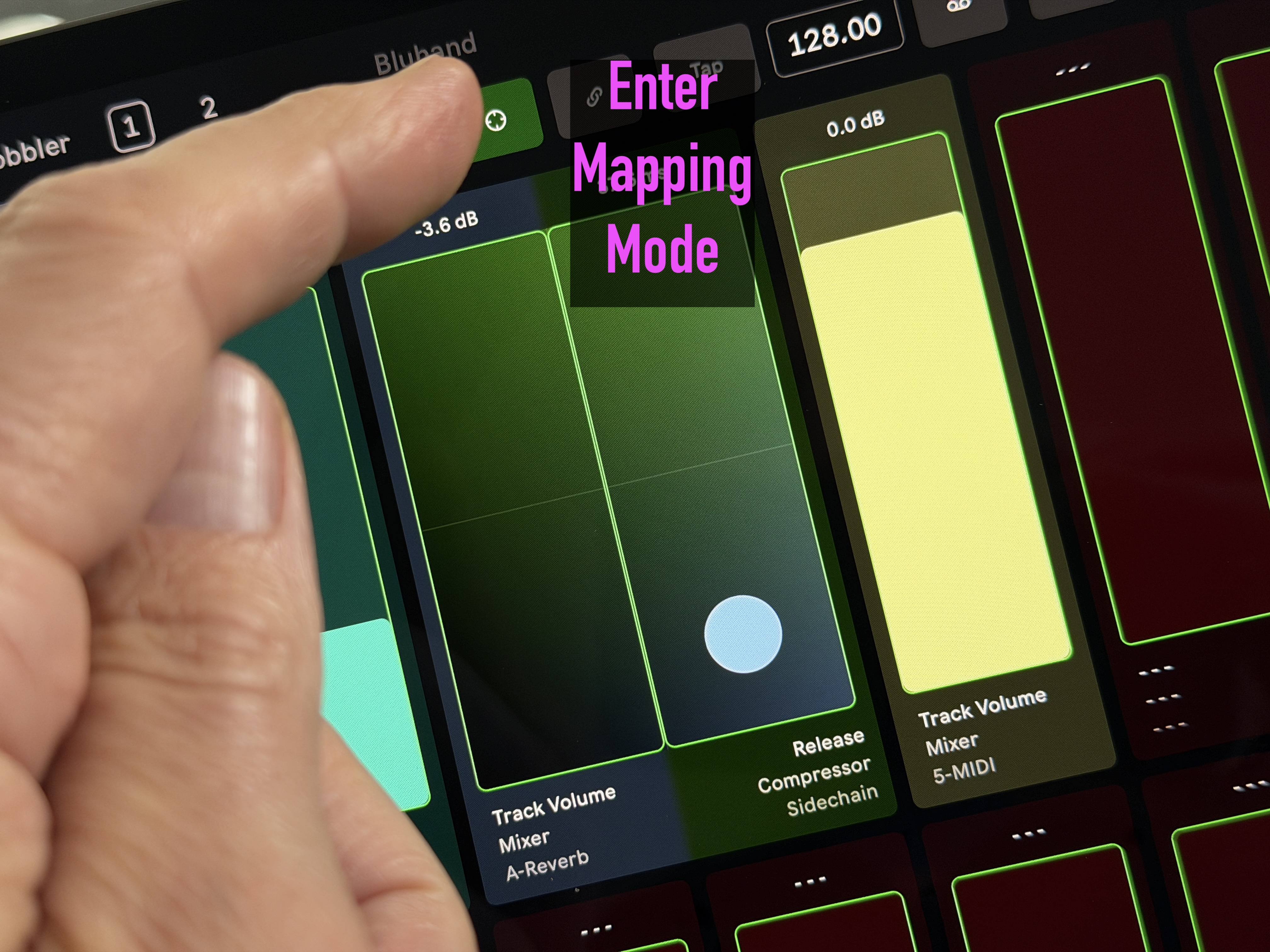 Tapping the Map button to enter Mapping Mode