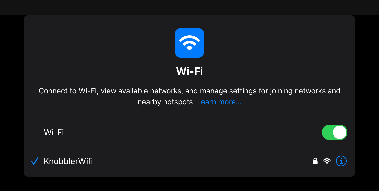 Join the WiFi network